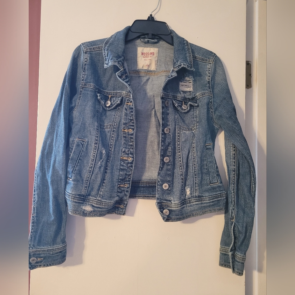Mossimo Supply Co. Women's Distressed Blue Jean Jacket
